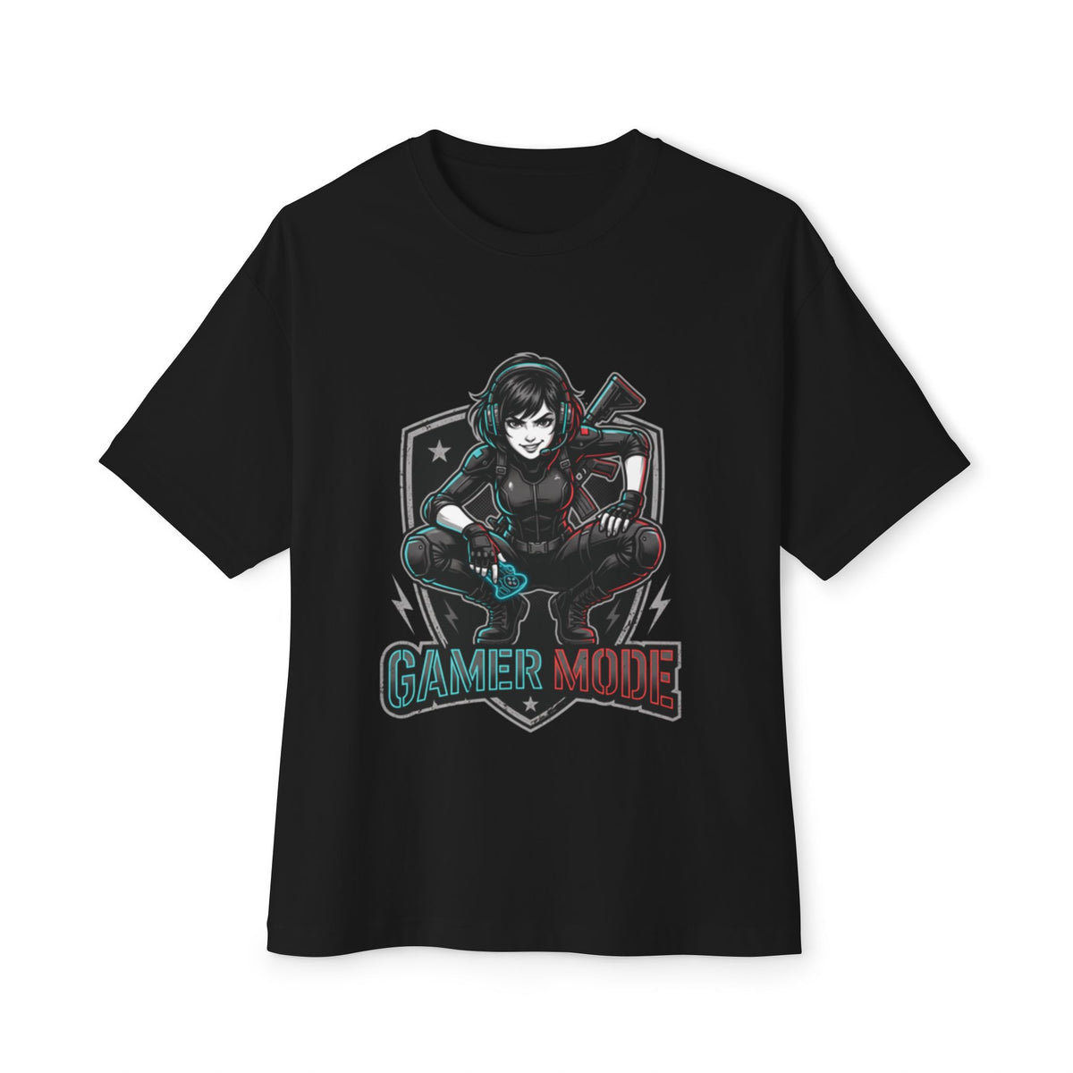 Gamer Mode Graphic Tee — Retro Female Gamer Design