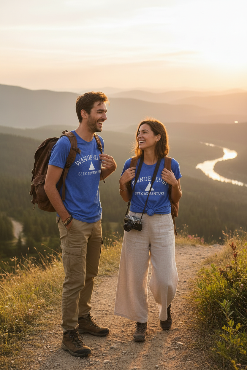 Wanderlust Adventure Tee — Minimal Triangle Travel T‑Shirt