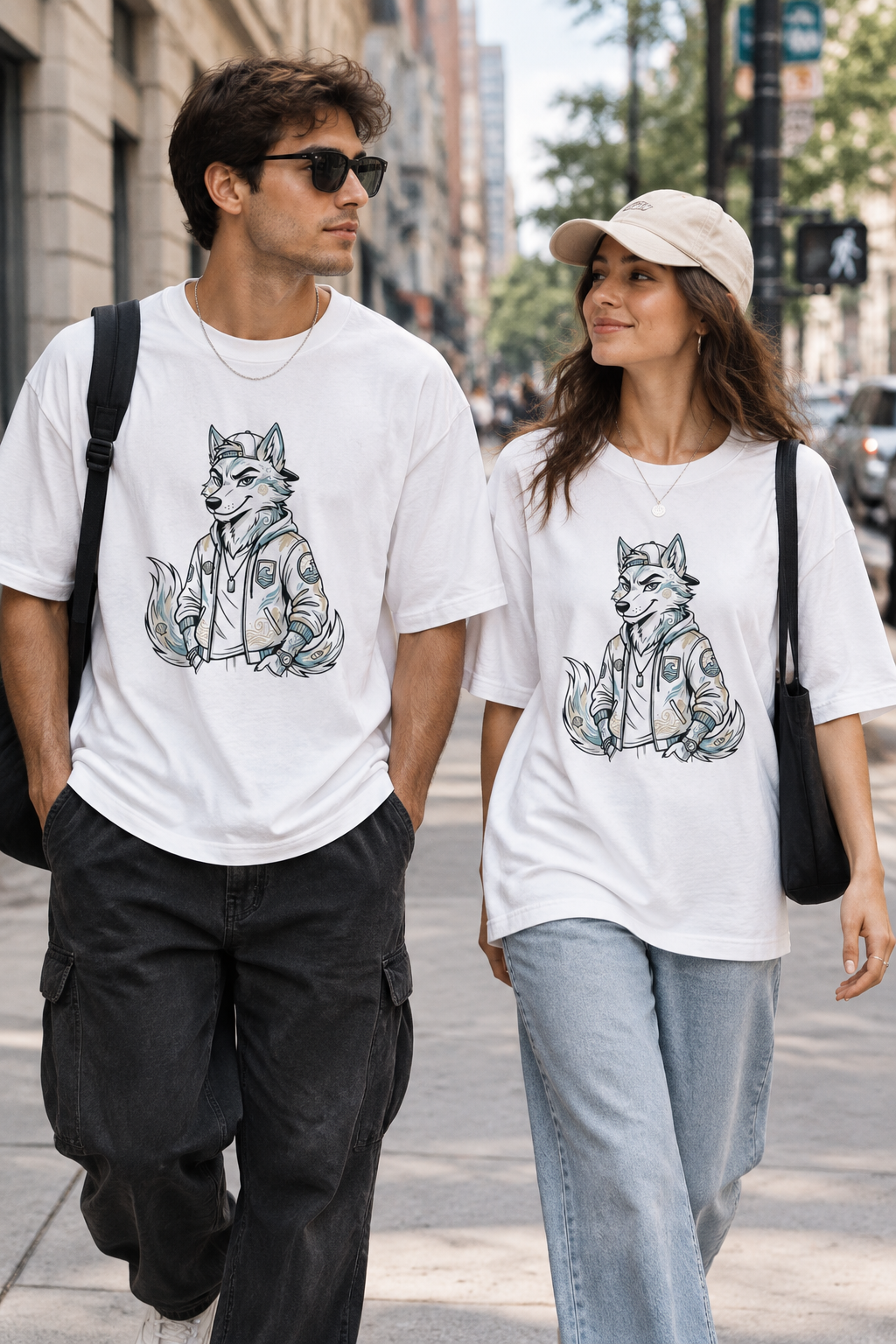 Wolf Character Tee — Cool Fox Jacket Graphic T-Shirt