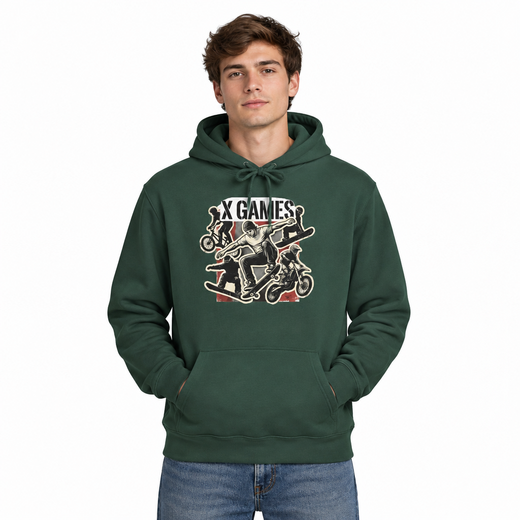 X Games Skate & BMX Hoodie — Retro Extreme Sports Pullover