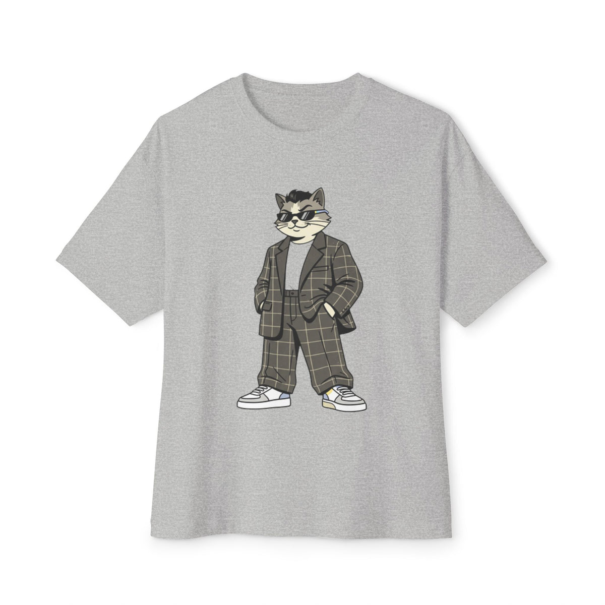 Cat in Plaid Suit Tee — Cool Retro Cat Graphic T-Shirt