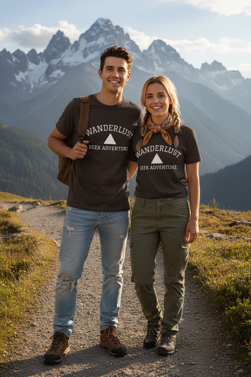 Wanderlust Adventure Tee — Minimal Triangle Travel T‑Shirt