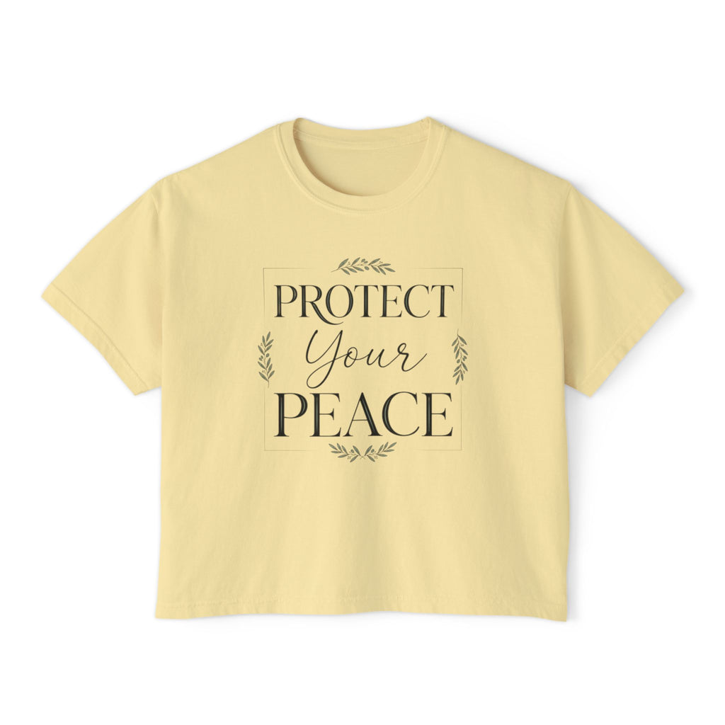 Protect Your Peace Boxy Tee — Women's Relaxed Graphic Tee