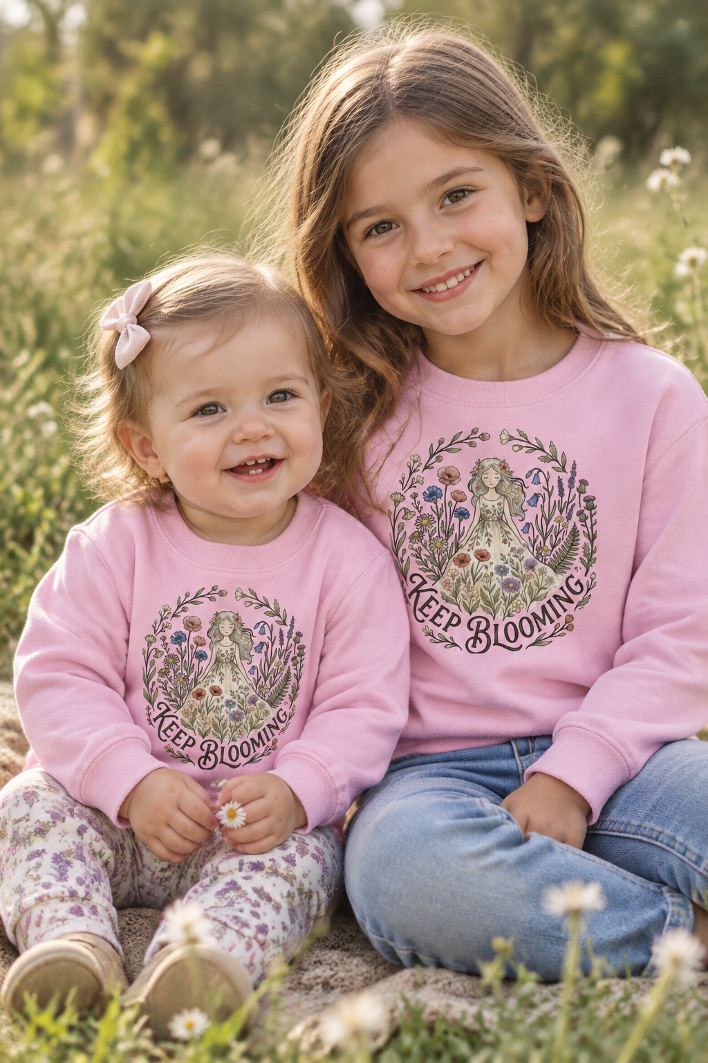 Keep Blooming Toddler Sweatshirt — Floral Fairy Dress Kids Pullover