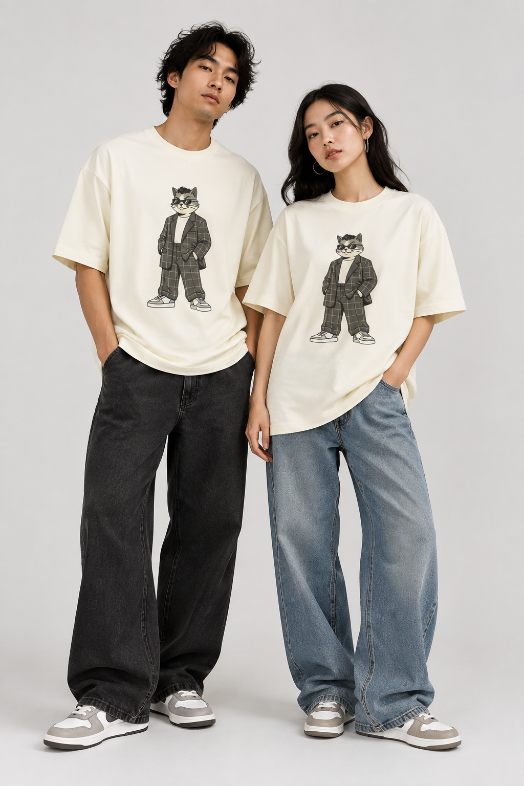 Cat in Plaid Suit Tee — Cool Retro Cat Graphic T-Shirt