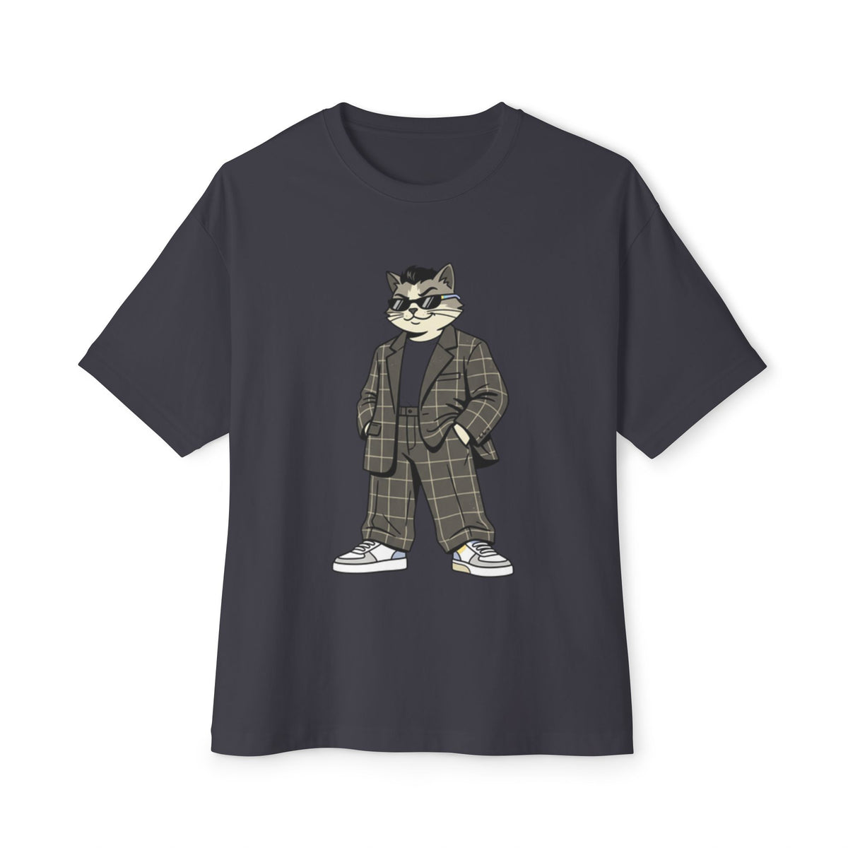 Cat in Plaid Suit Tee — Cool Retro Cat Graphic T-Shirt