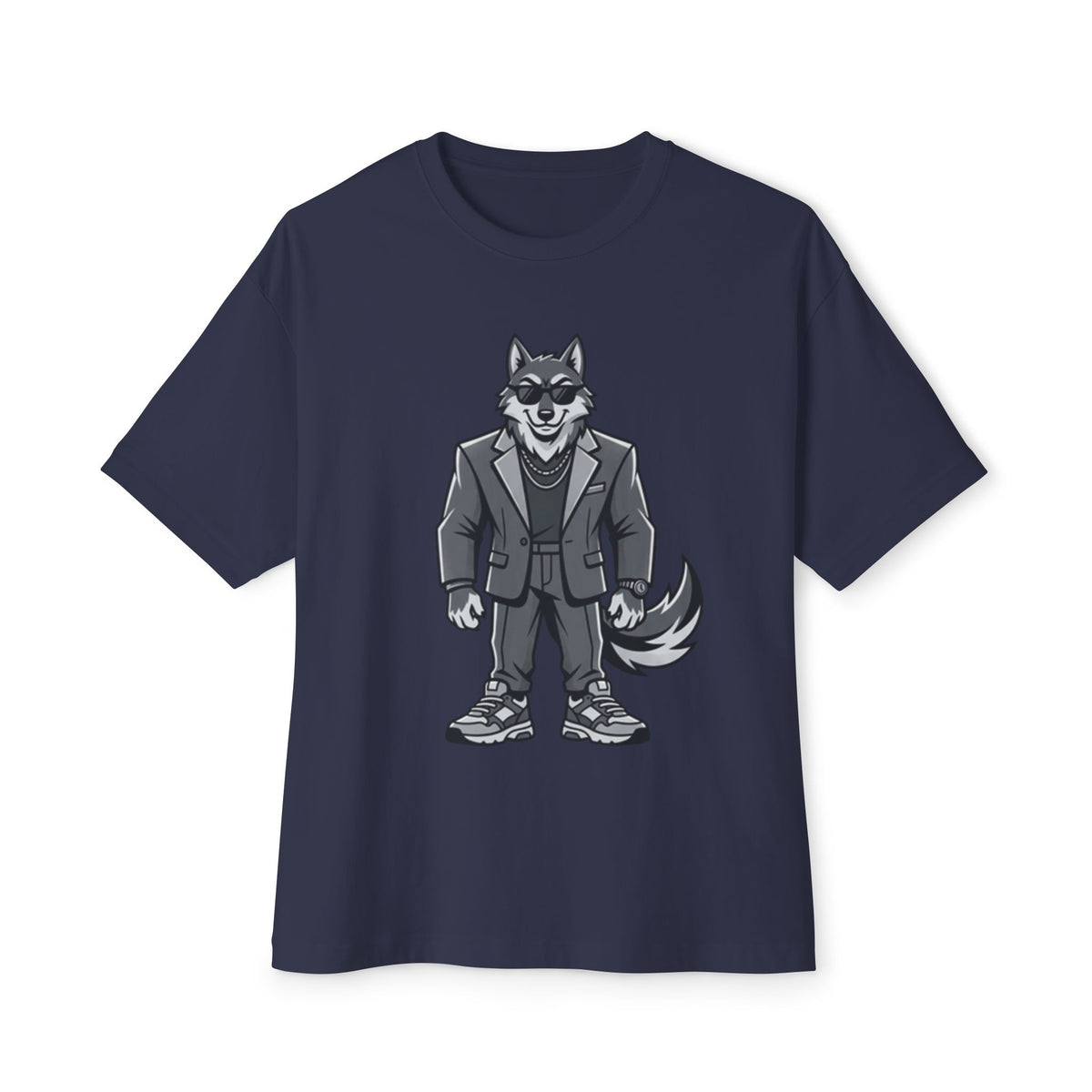 Wolf in Suit Tee — Cool Canine Graphic Oversized T-Shirt