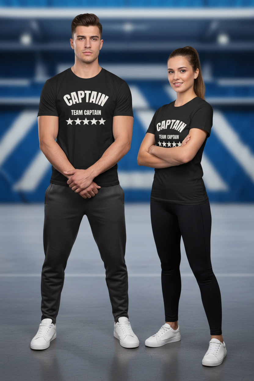 Captain Team Captain Graphic Tee — Casual White Short Sleeve Shirt