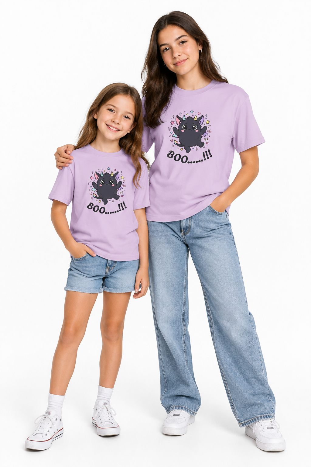 Kids' Magical Black Cat Tee — Cute Kawaii Kitty with Stars & Sparkles
