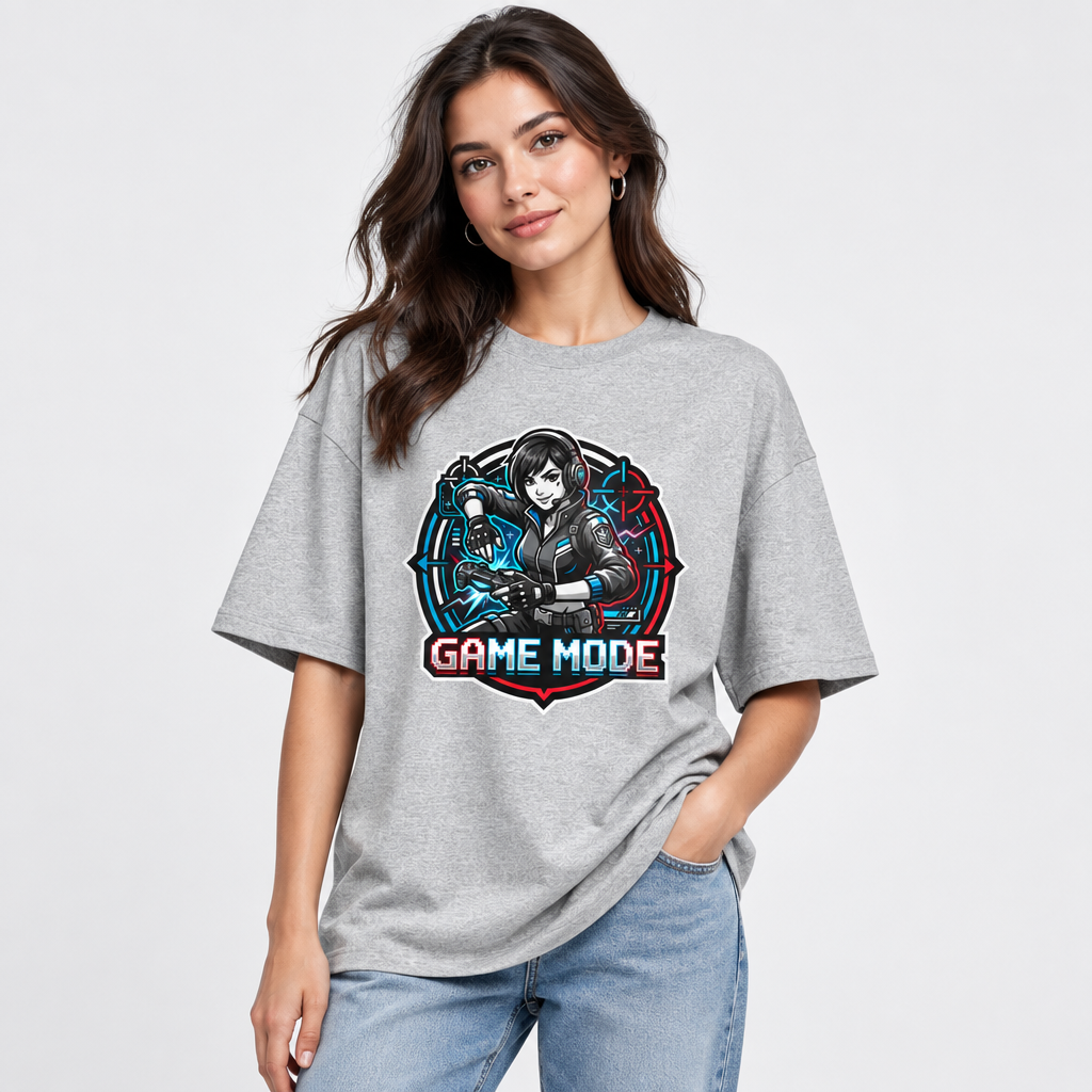 Game Mode Tee — Gamer Graphic Oversized T‑Shirt