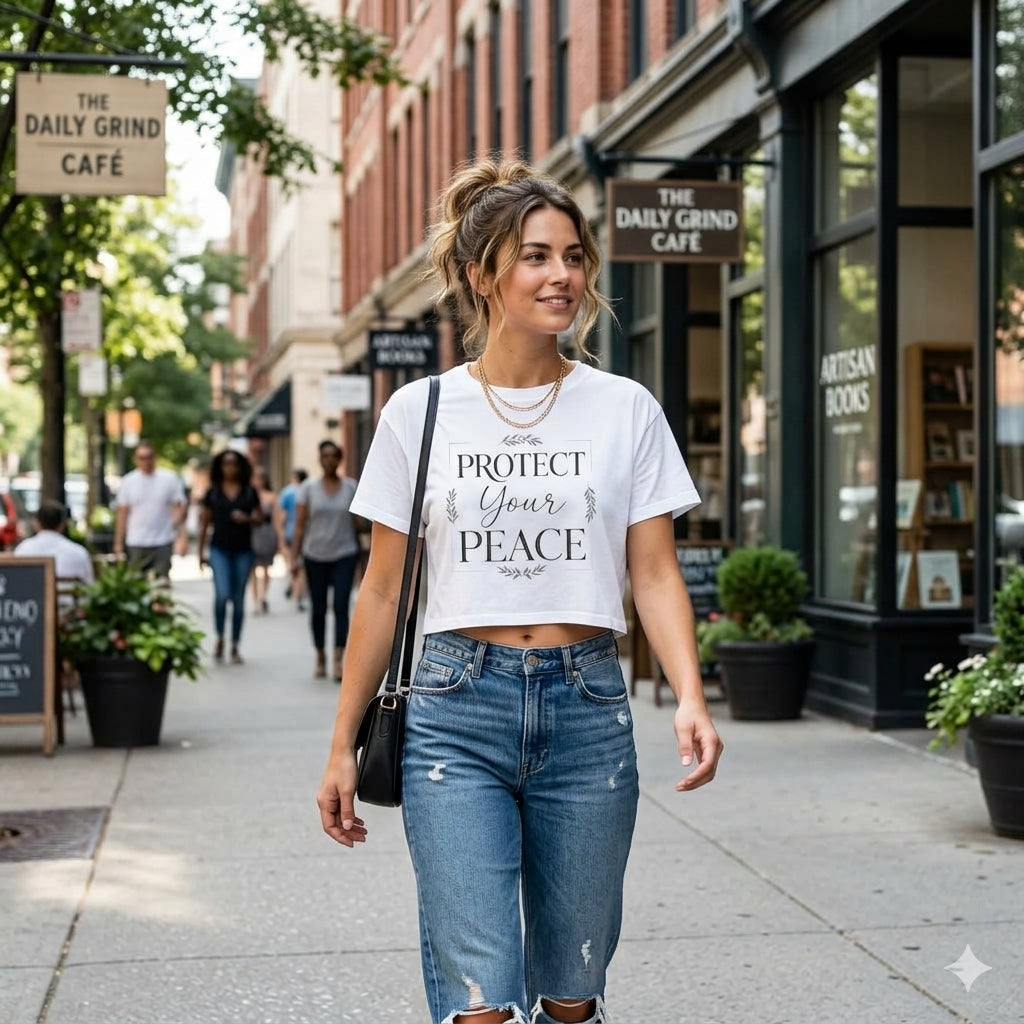 Protect Your Peace Boxy Tee — Women's Relaxed Graphic Tee