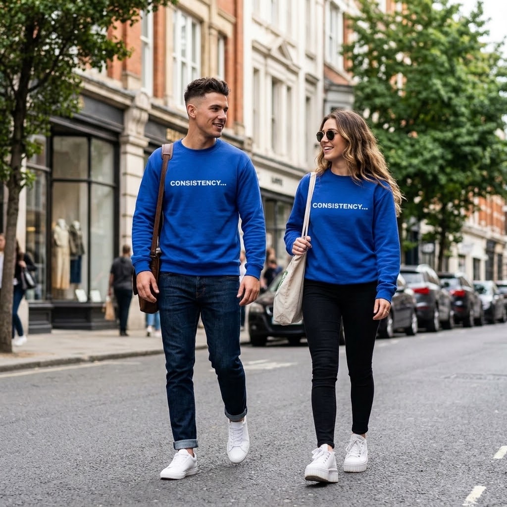 Consistency... Crewneck Sweatshirt — Motivational Black Pullover for Fitness & Hustle