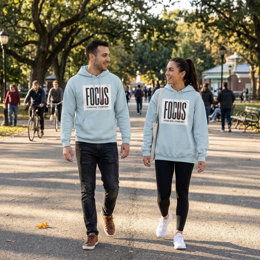 Focus Hoodie — "FOCUS: Strong Mind, Strong Body" Motivational Pullover