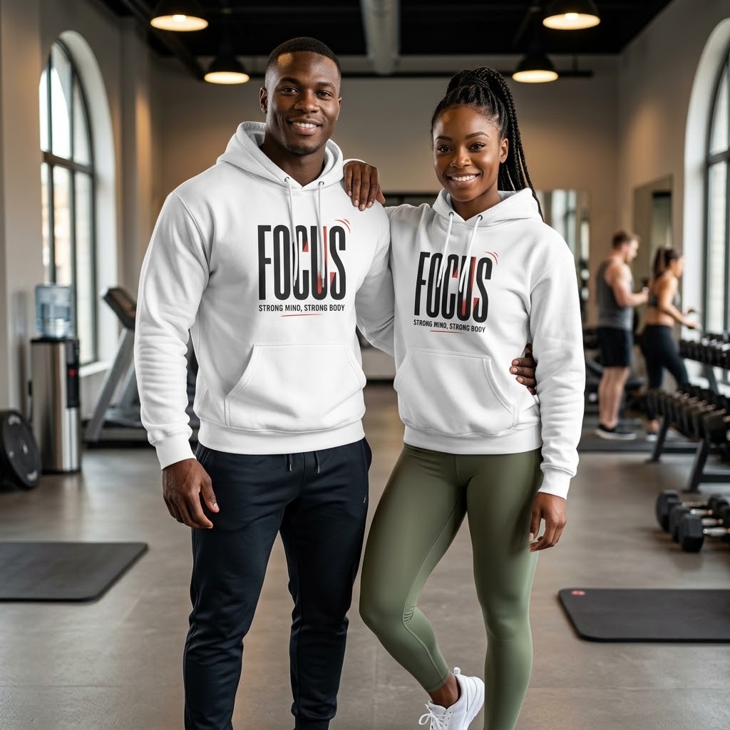 Focus Hoodie — "FOCUS: Strong Mind, Strong Body" Motivational Pullover