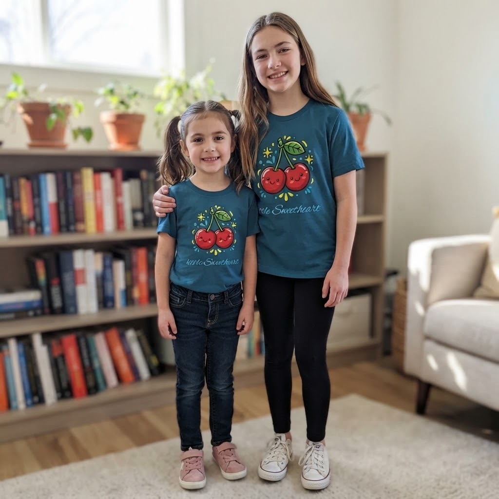Kids Cherry Smile Tee — Cute Kawaii Fruit Graphic T-Shirt for Children