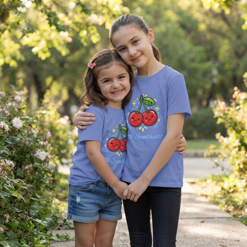 Kids Cherry Smile Tee — Cute Kawaii Fruit Graphic T-Shirt for Children