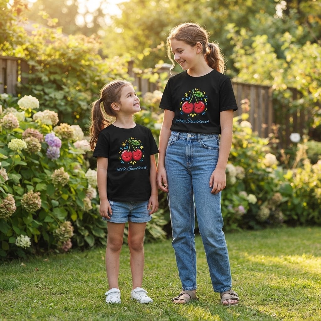 Kids Cherry Smile Tee — Cute Kawaii Fruit Graphic T-Shirt for Children
