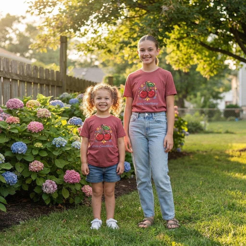 Kids Cherry Smile Tee — Cute Kawaii Fruit Graphic T-Shirt for Children