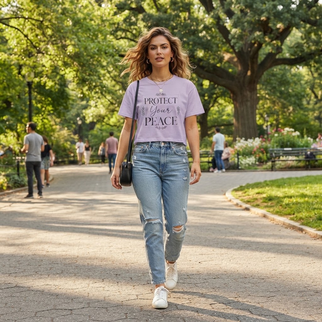 Protect Your Peace Boxy Tee — Women's Relaxed Graphic Tee