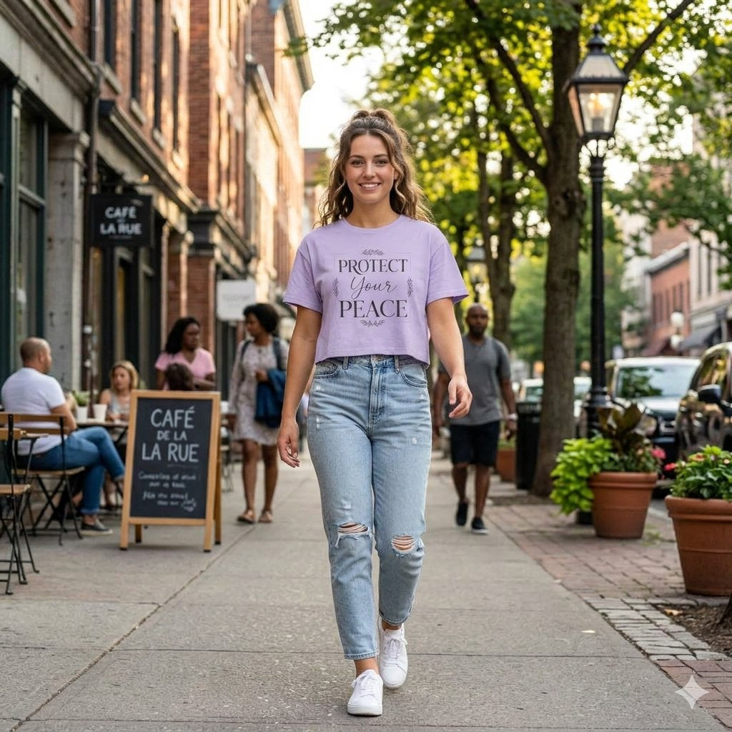 Protect Your Peace Boxy Tee — Women's Relaxed Graphic Tee
