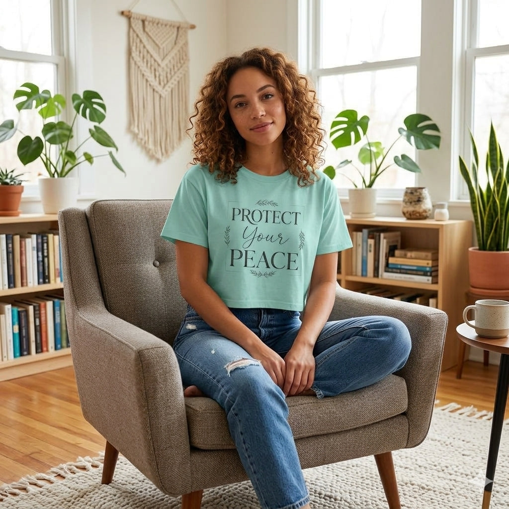 Protect Your Peace Boxy Tee — Women's Relaxed Graphic Tee
