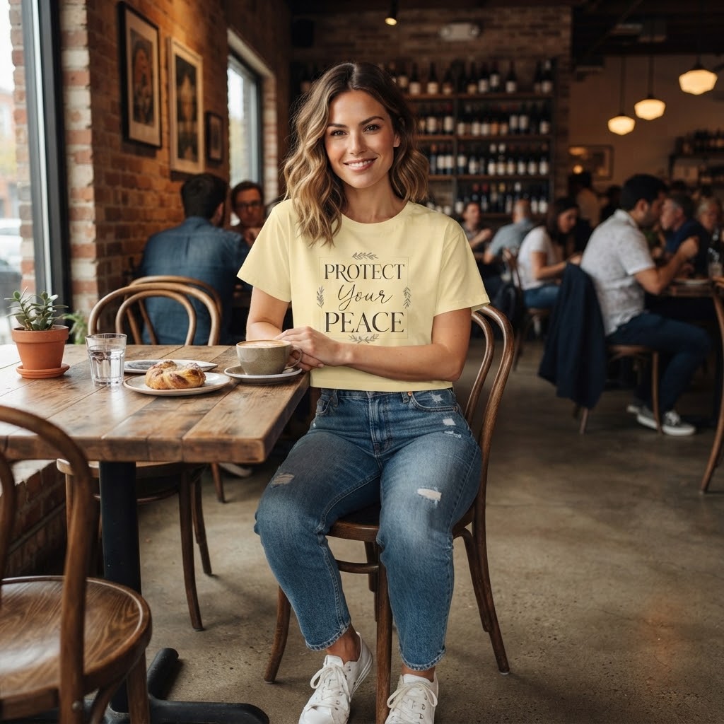 Protect Your Peace Boxy Tee — Women's Relaxed Graphic Tee