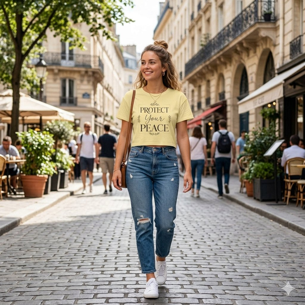 Protect Your Peace Boxy Tee — Women's Relaxed Graphic Tee