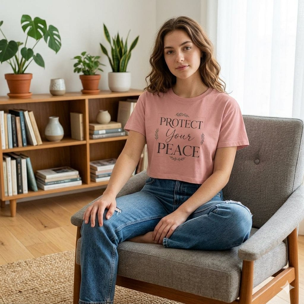 Protect Your Peace Boxy Tee — Women's Relaxed Graphic Tee