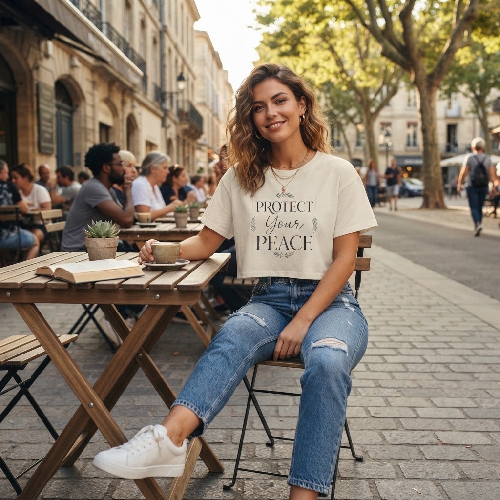 Protect Your Peace Boxy Tee — Women's Relaxed Graphic Tee