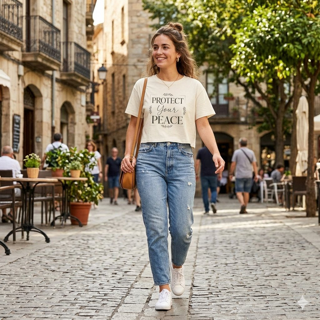 Protect Your Peace Boxy Tee — Women's Relaxed Graphic Tee