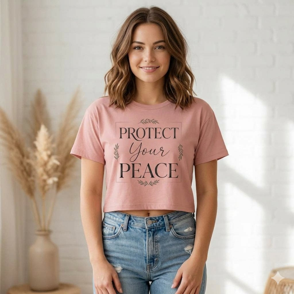Protect Your Peace Boxy Tee — Women's Relaxed Graphic Tee