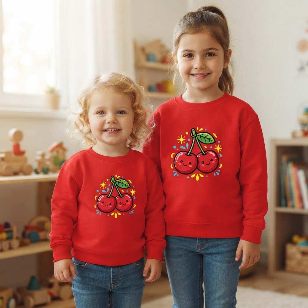 Cute Kawaii Cherry Toddler Sweatshirt