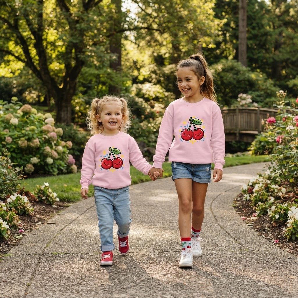Cute Kawaii Cherry Toddler Sweatshirt