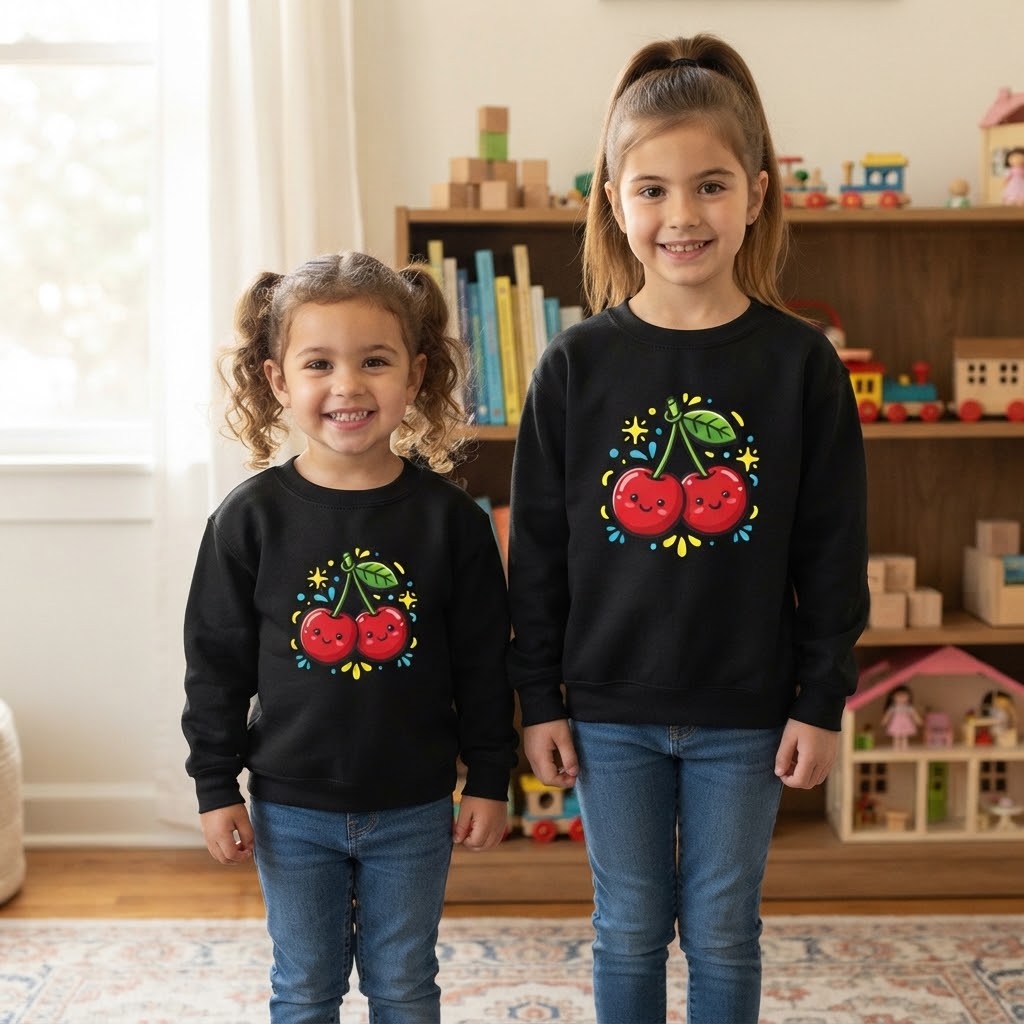 Cute Kawaii Cherry Toddler Sweatshirt