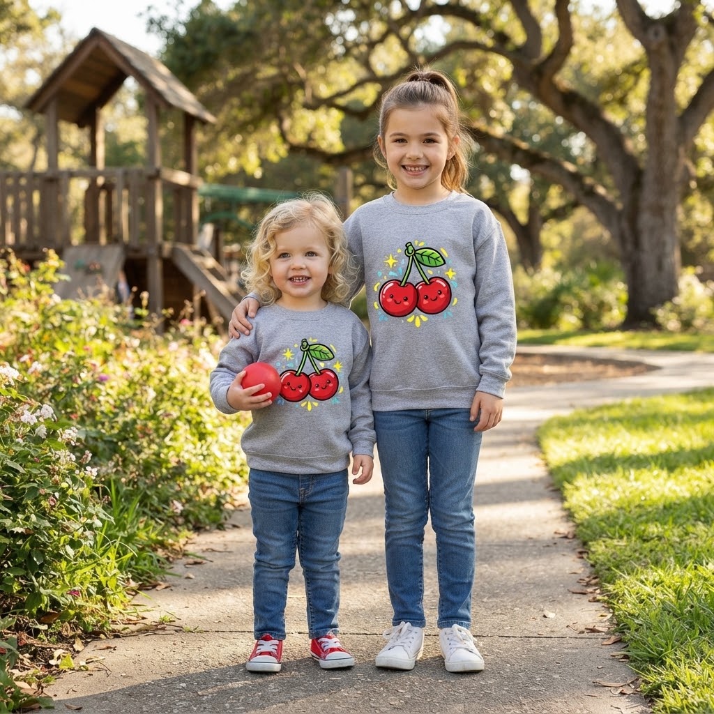 Cute Kawaii Cherry Toddler Sweatshirt