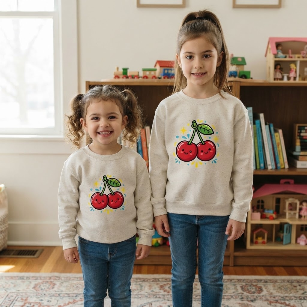 Cute Kawaii Cherry Toddler Sweatshirt